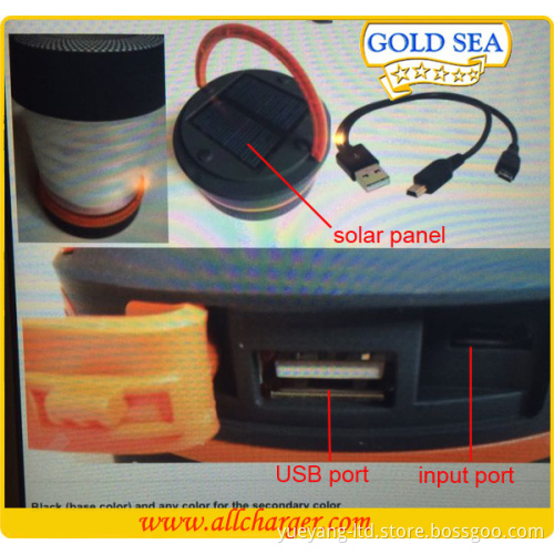 power bank USB rechargeable camping light solar camp lantern camping equipment